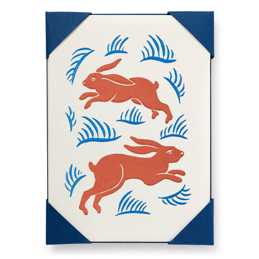 Hares  - Notelet Card - Pack of 5
