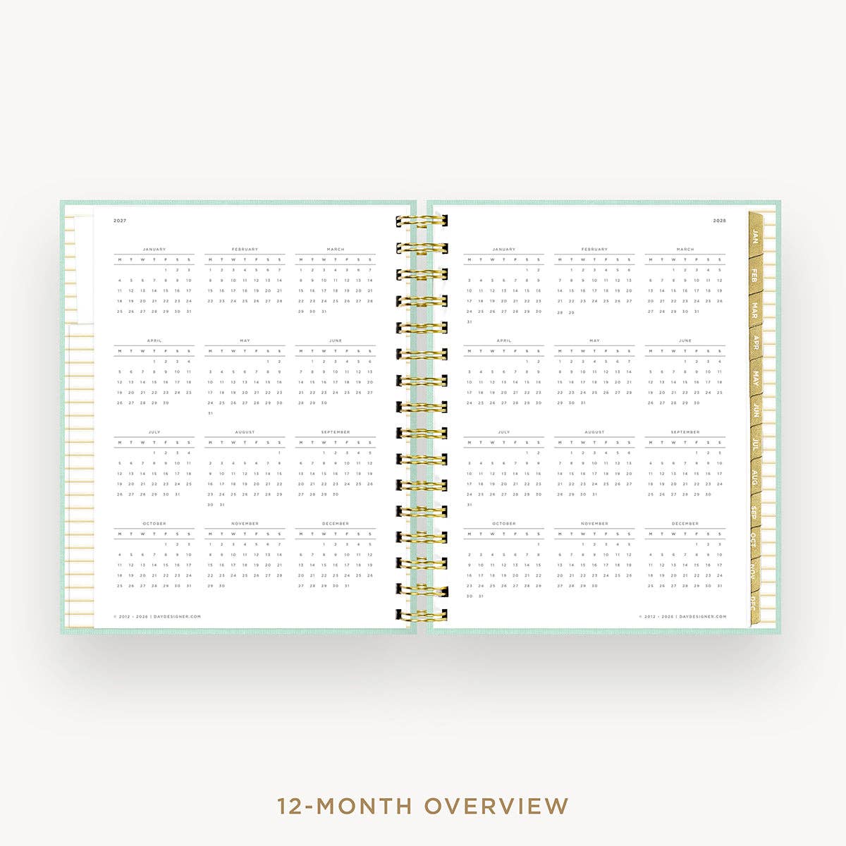 2027 Mini Daily Planner: Sage Bookcloth