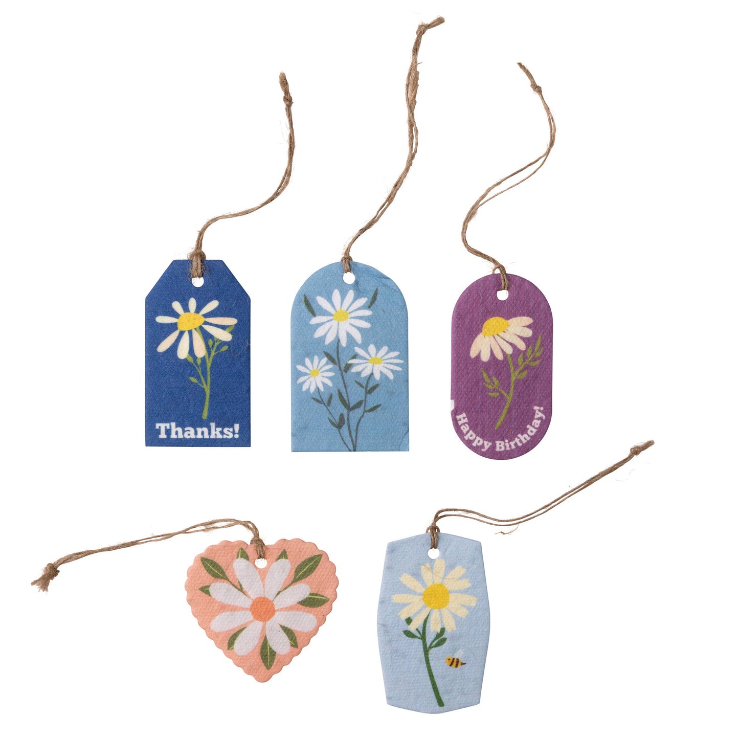 Plantable Seed Gift Tags - Daisies, Set of 5