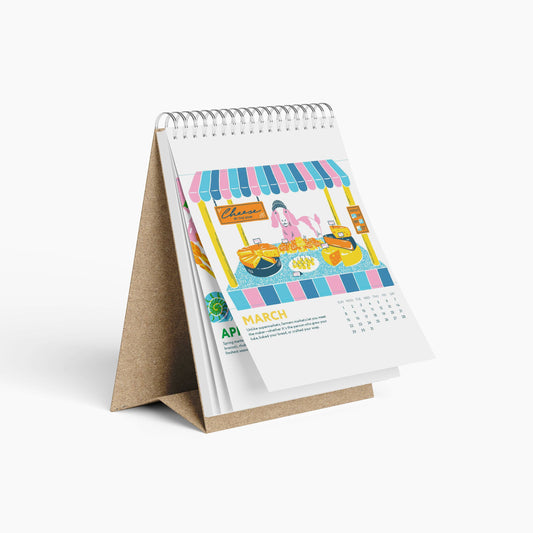 Porchlight Press Letterpress - 2026 Desk Calendar - Market Days