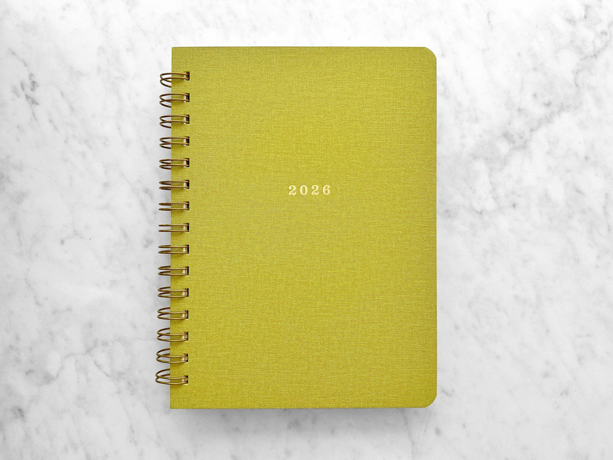12-Month Planner, Chartreuse Bookcloth: Jan-Dec 2027