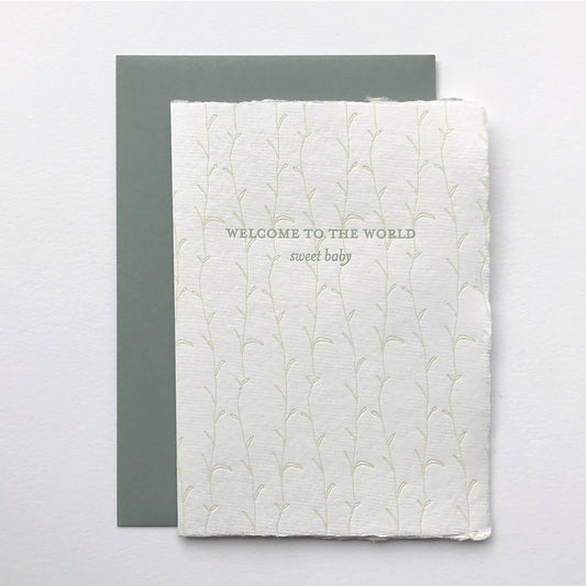 Welcome Baby - Handmade Paper - Greeting Card