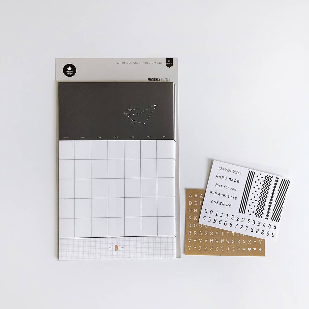 Zodiac Monthly Sticker Sheets - Undated