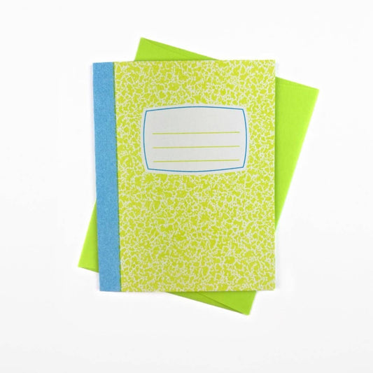Next Chapter Studio - Composition - Lime Green and Blank - Risograph Greeting Card