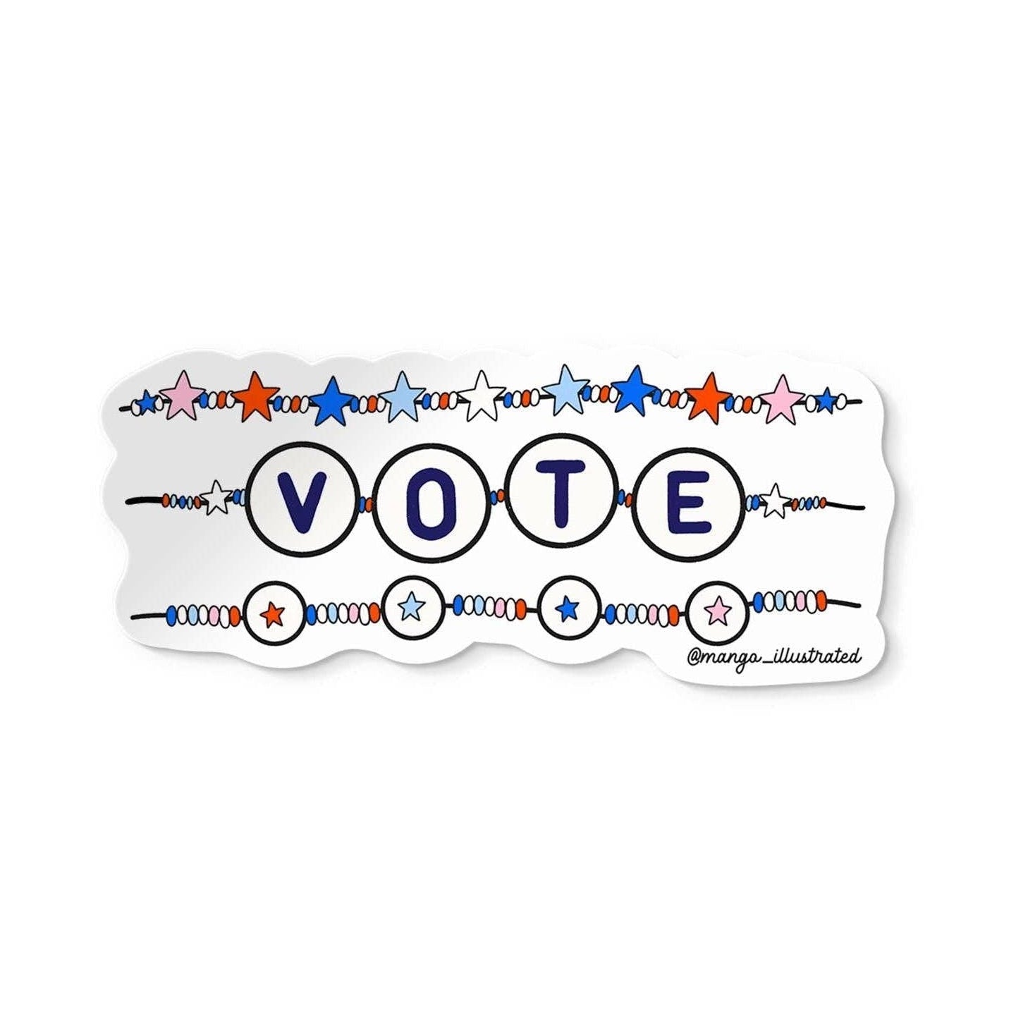 Vote friendship bracelet sticker