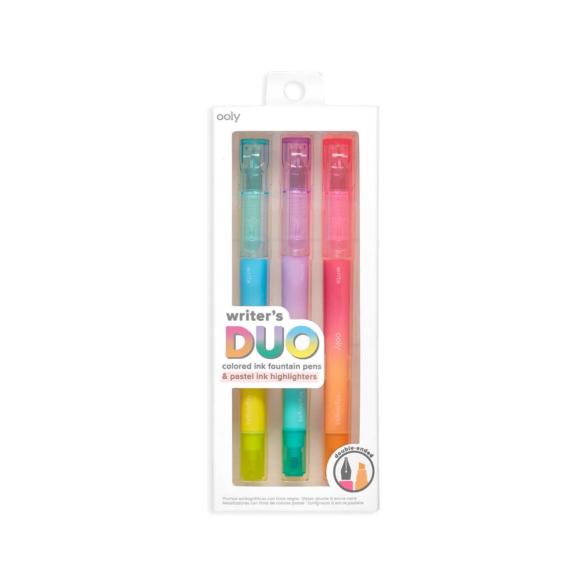 Writer's Duo - Double-Ended Fountain Pens & Highlighters - Set of 3