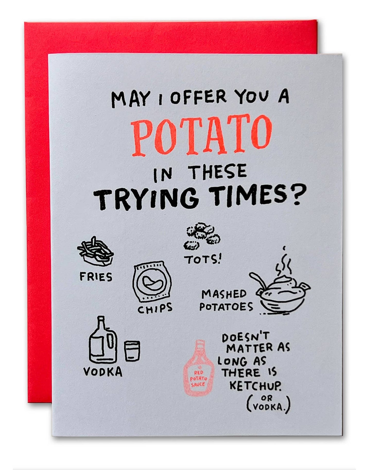Potato Trying Times Grief - Greeting Card