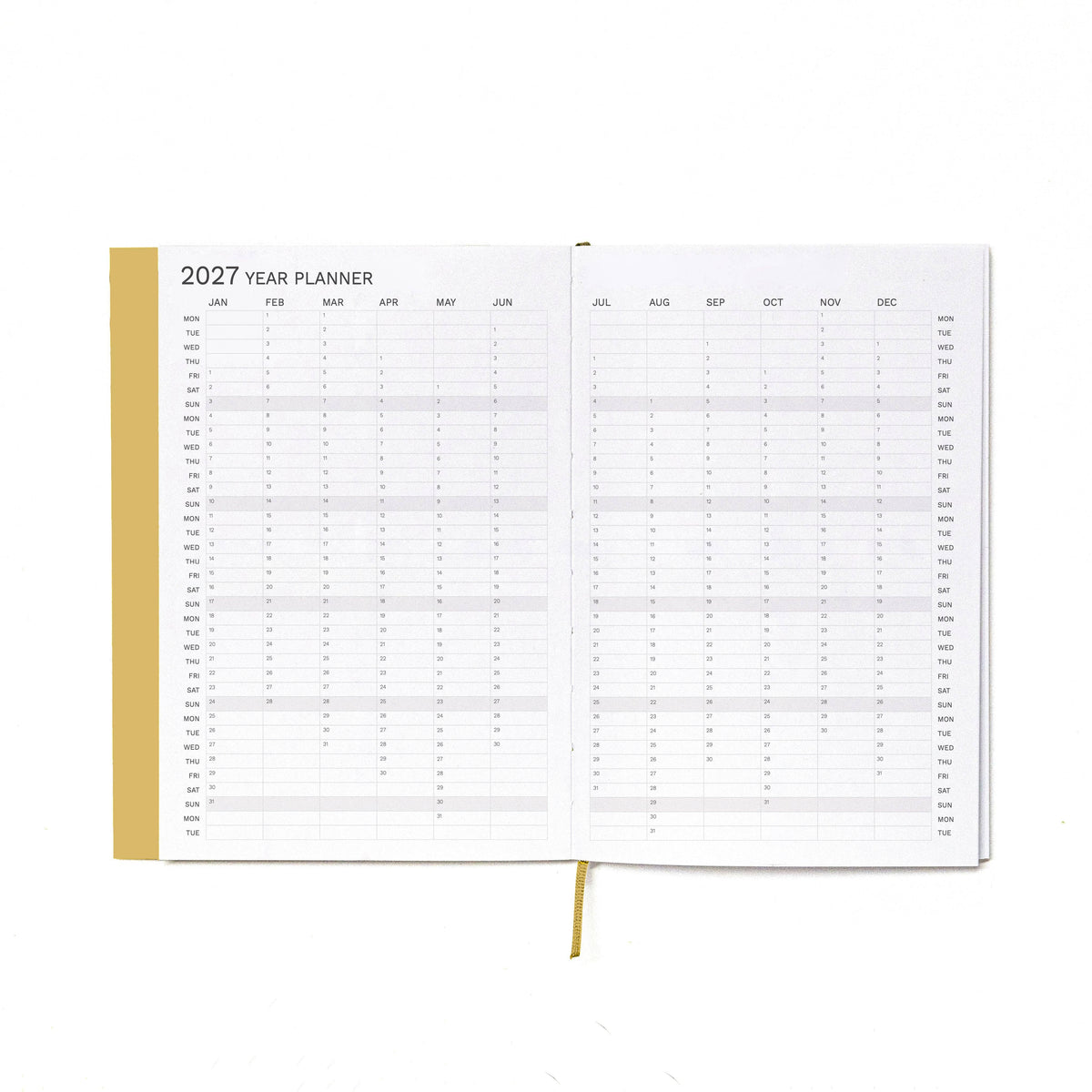 2027 Weekly Planner · Similar A5 Size: Black