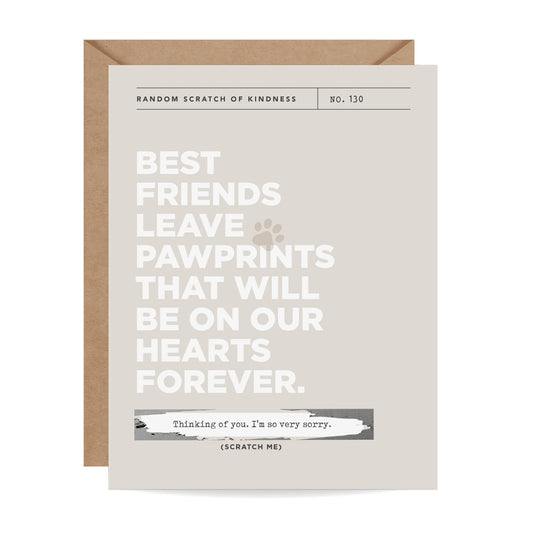 Inklings Paperie - Scratch-off Card - Pawprints - Pet Sympathy