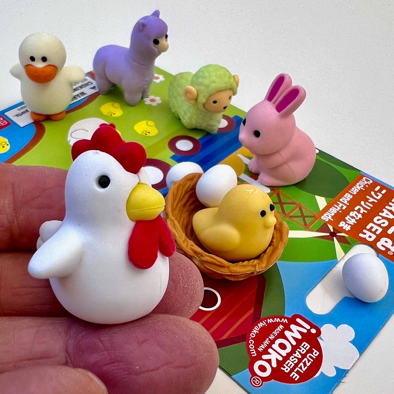 Chicken & Friends Eraser Set