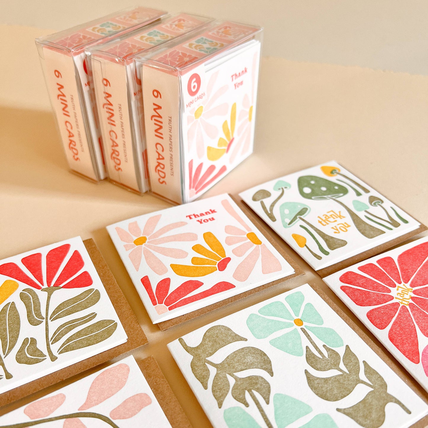 Modern Floral Mini Card - Set of 6