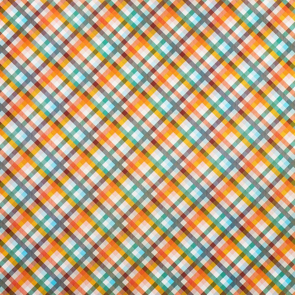 Vibrant Plaid - Stone Wrapping Paper Roll
