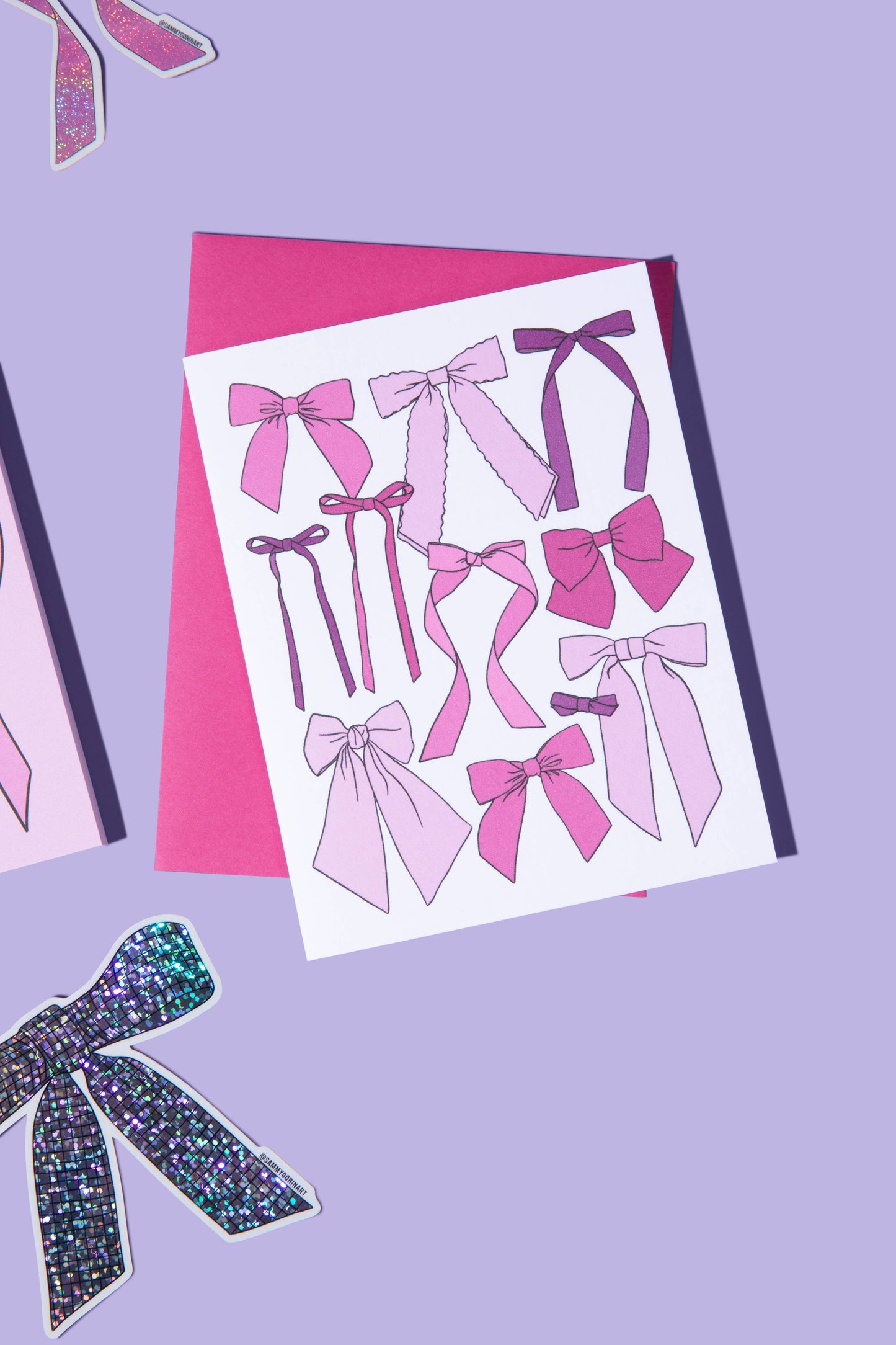 Pink Ribbon Bows Card