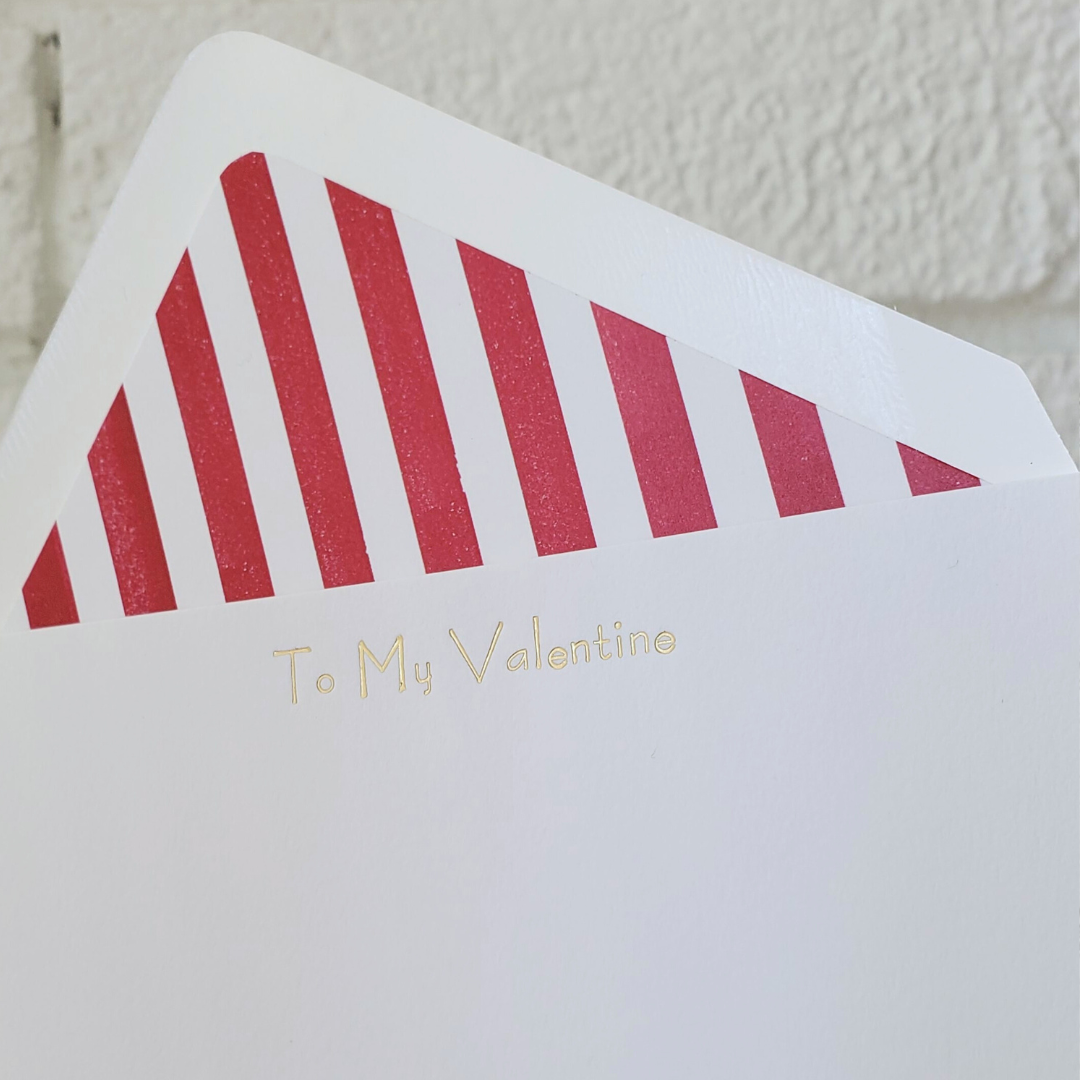 To My Valentine - Foil Flat Notecard Set