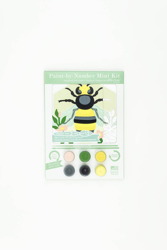 Elle Crée (She Creates) - Bee with Floral Garland MINI Paint-by-Number Kit
