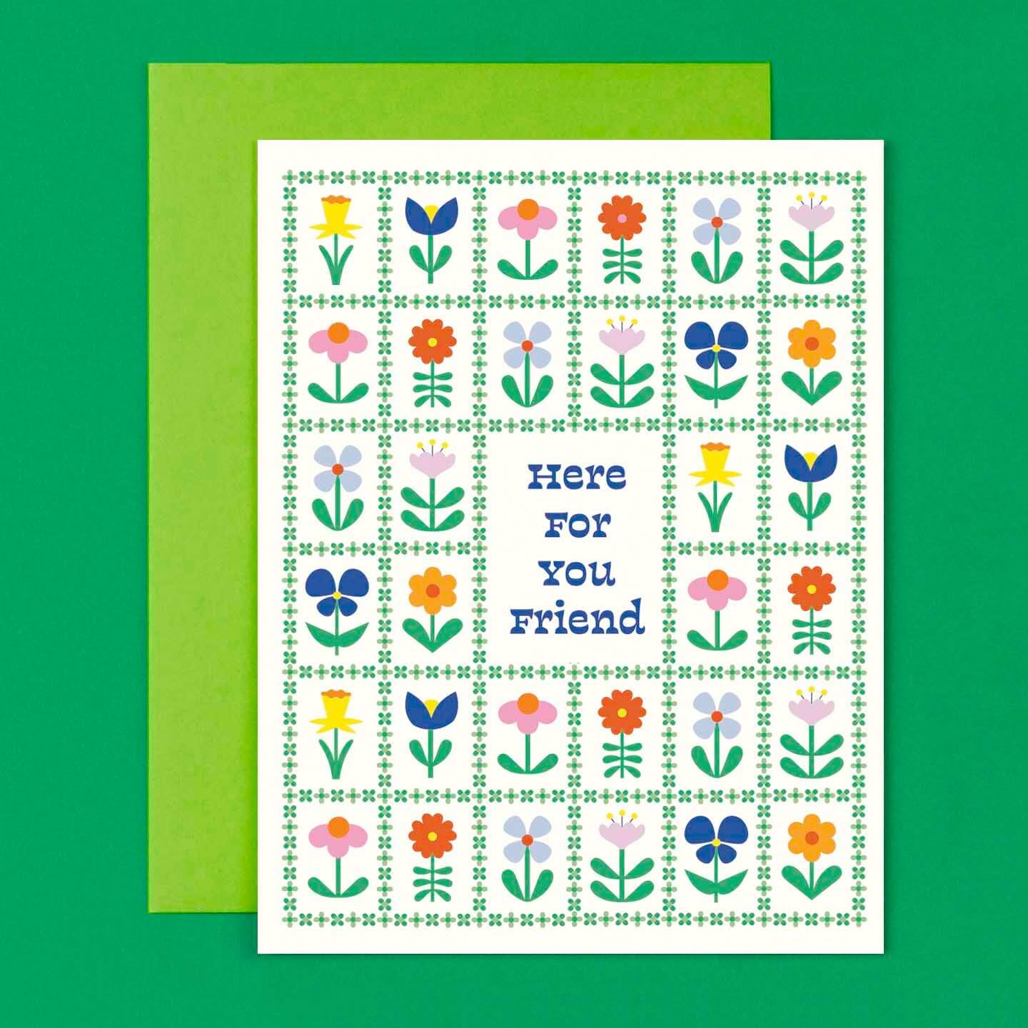 Flower Friends Forever Here For You - Encouragement Card