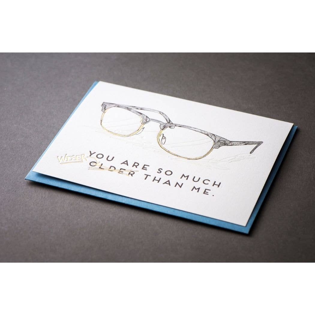 Porchlight Press Letterpress - Older and Wiser Card