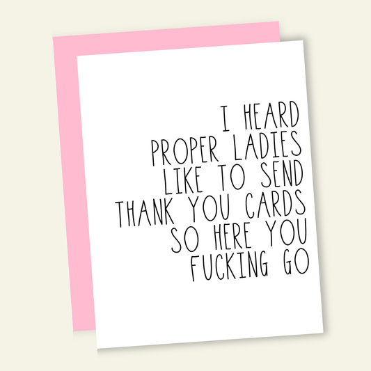 That’s So Andrew - Proper Ladies Send Cards... Funny Thank You Greeting Card