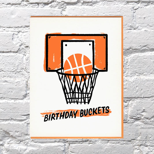 Birthday Basketball Buckets - Greeting Card