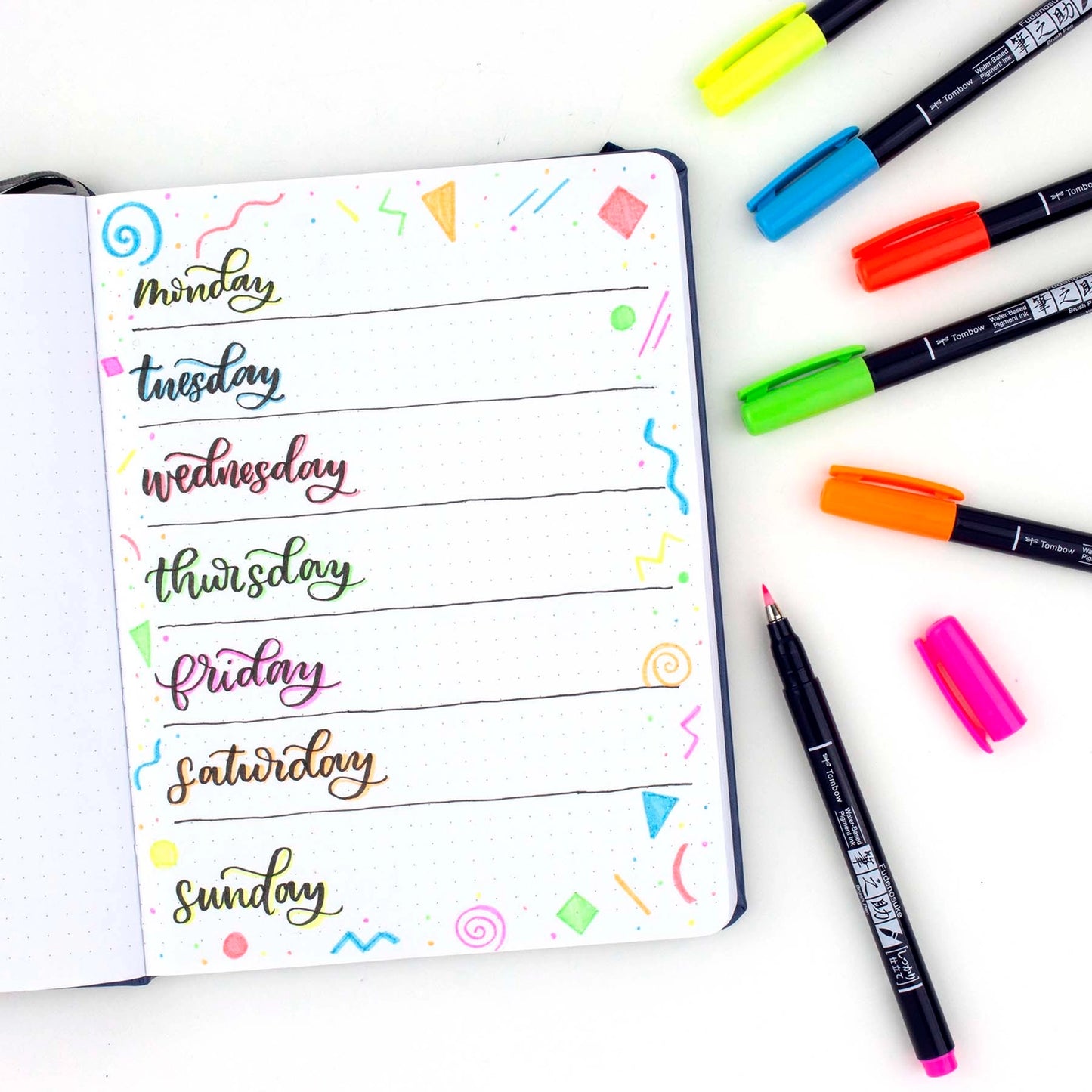 Fudenosuke NEON brush pen [SET of 6]