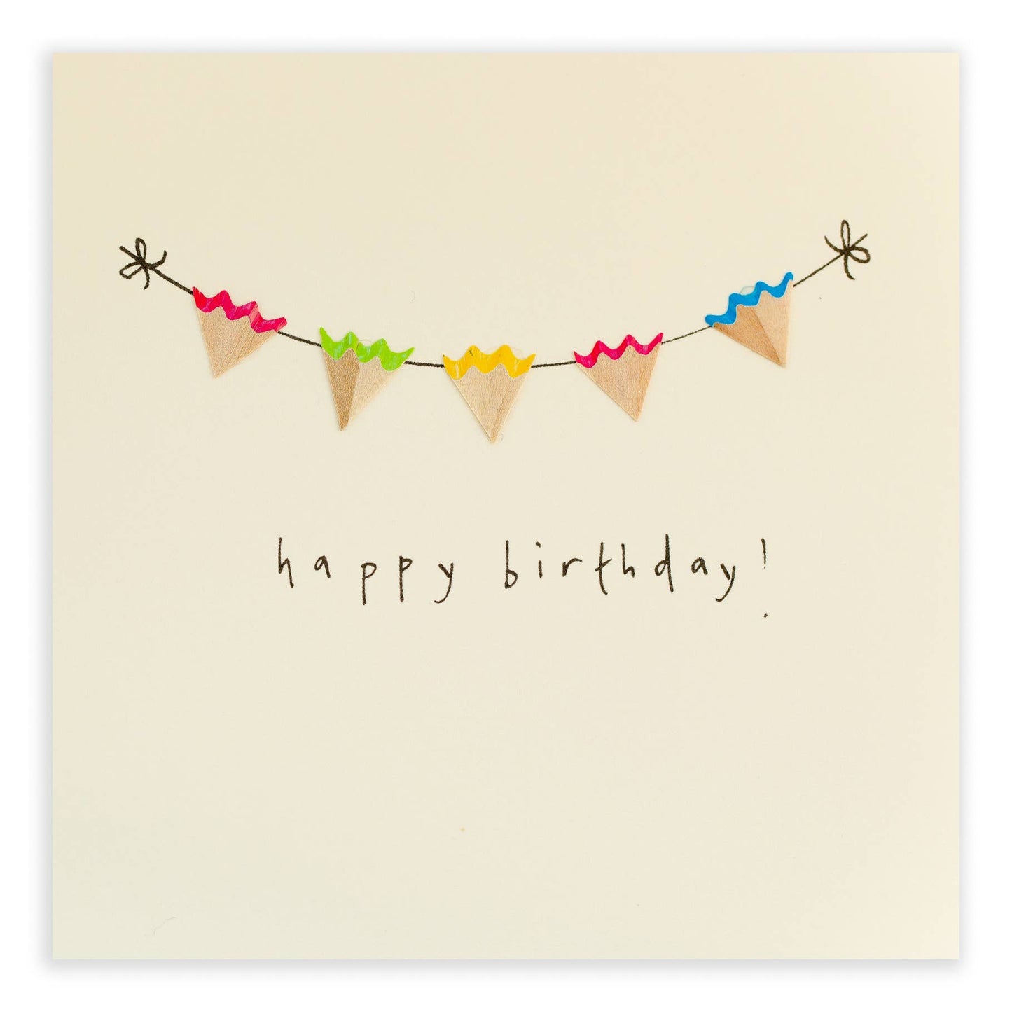 Birthday Bunting –  Real Pencil Shavings - Greeting Card