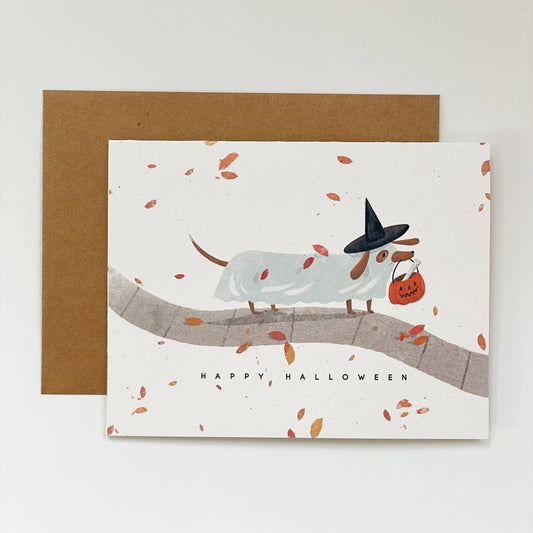 Kendra Lee Miller Art - Happy Halloween Dog Greeting Card