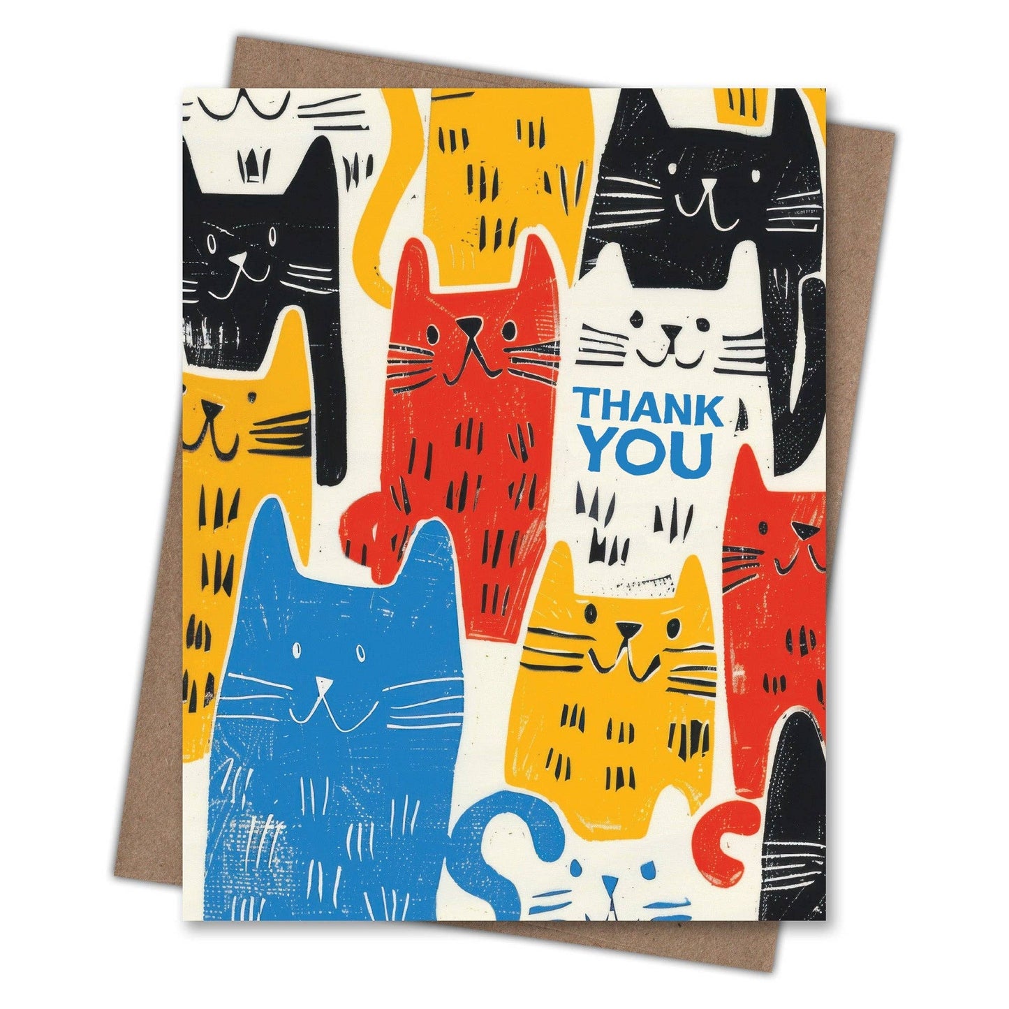 Colorful Cats - Thank You Card