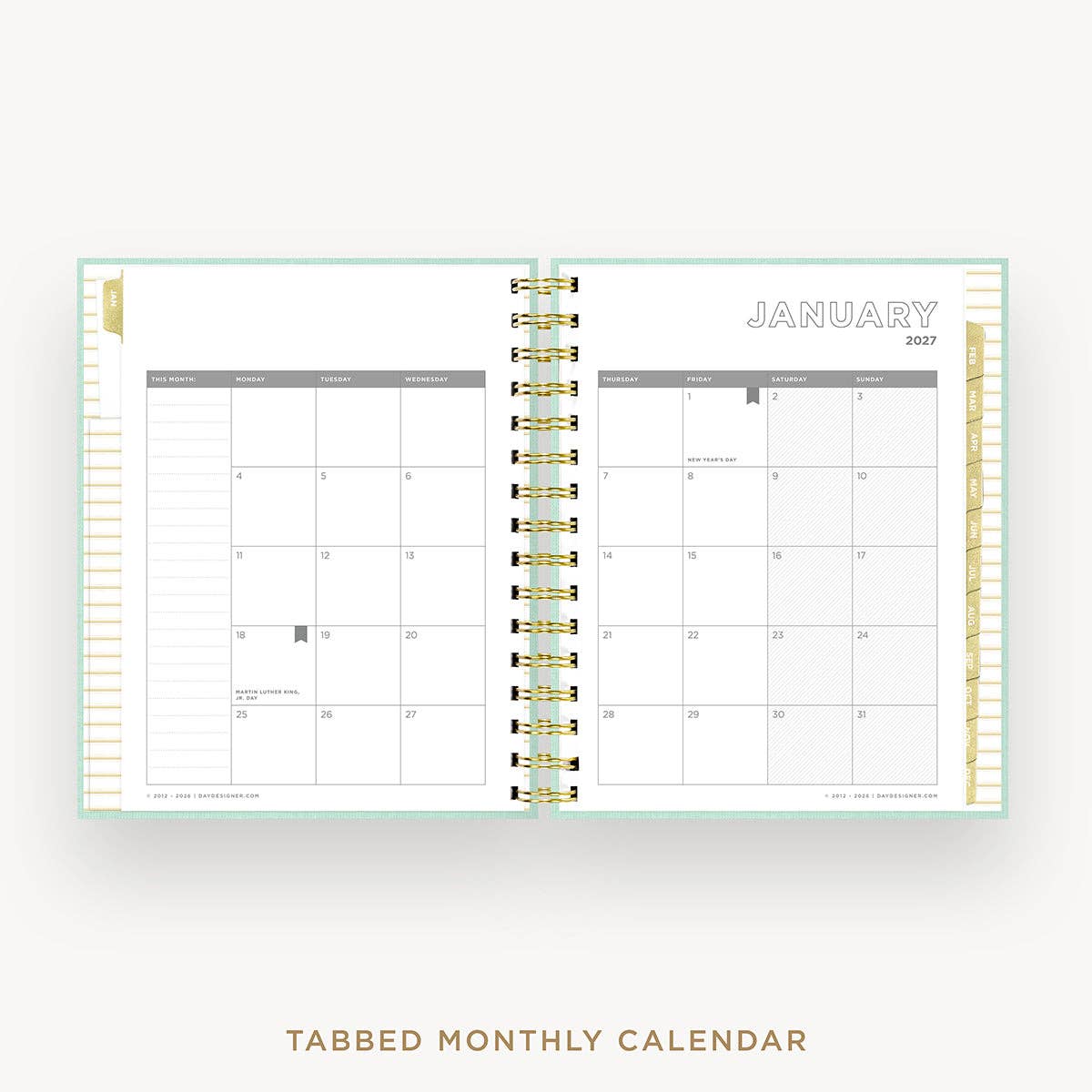 2027 Mini Daily Planner: Sage Bookcloth