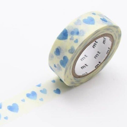Heart Stamp Blue Washi Tape