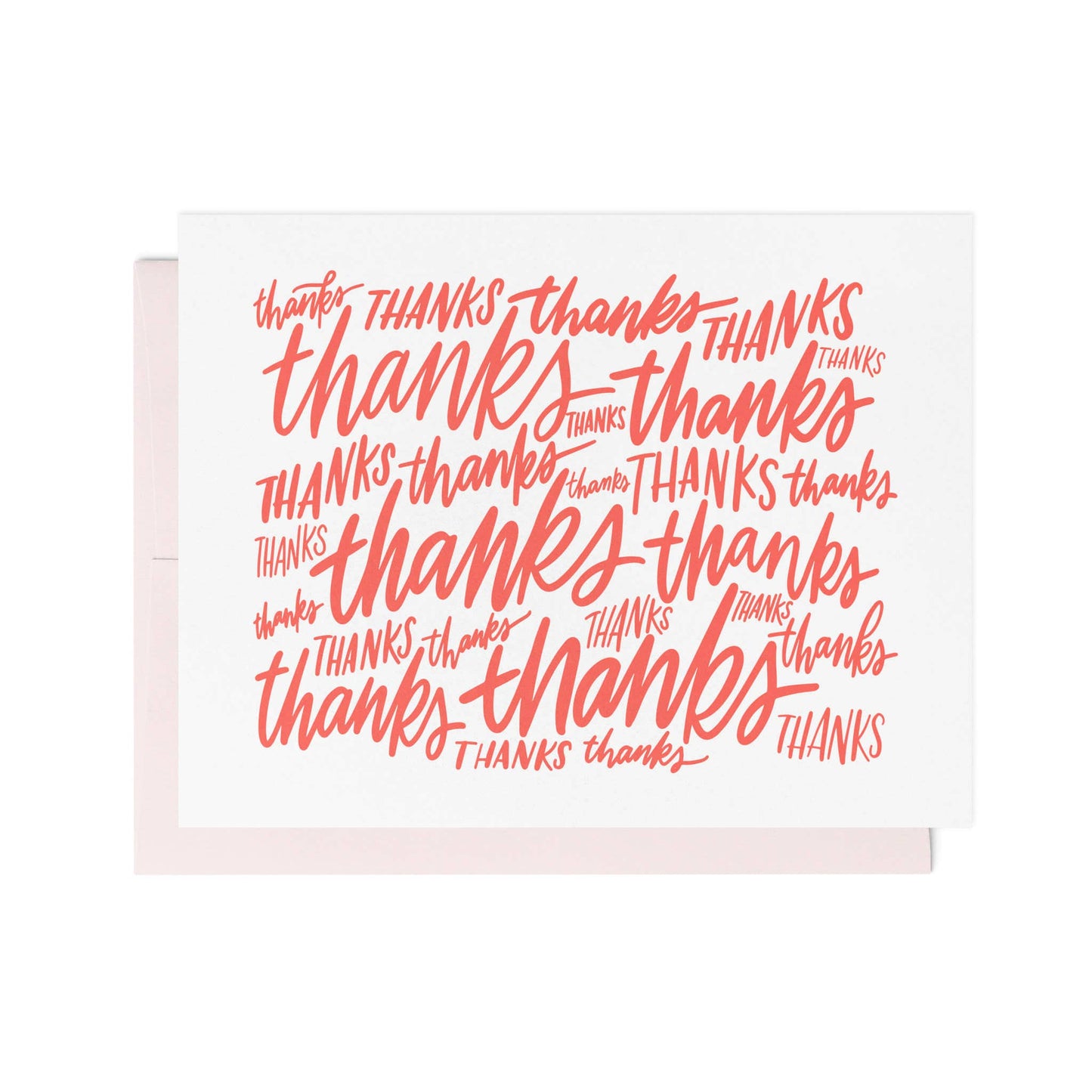 All the Thanks - Hand Lettered Letterpress Card
