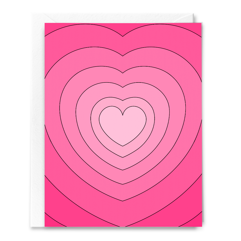 Ombre Pink Hearts Card
