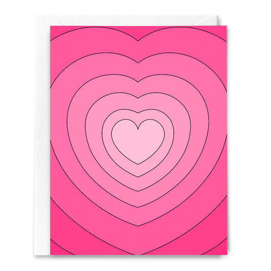Ombre Pink Hearts Card