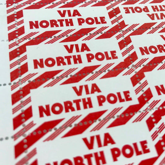 Via North Pole - Christmas Lick & Stick Stamps