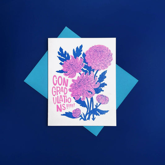 Pier Six Press - Con"grad"s Mums - Fun Risograph Greeting Card