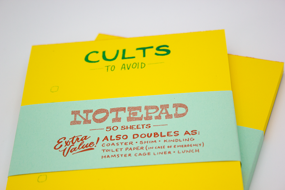 Cults to Avoid - Risograph Notepad
