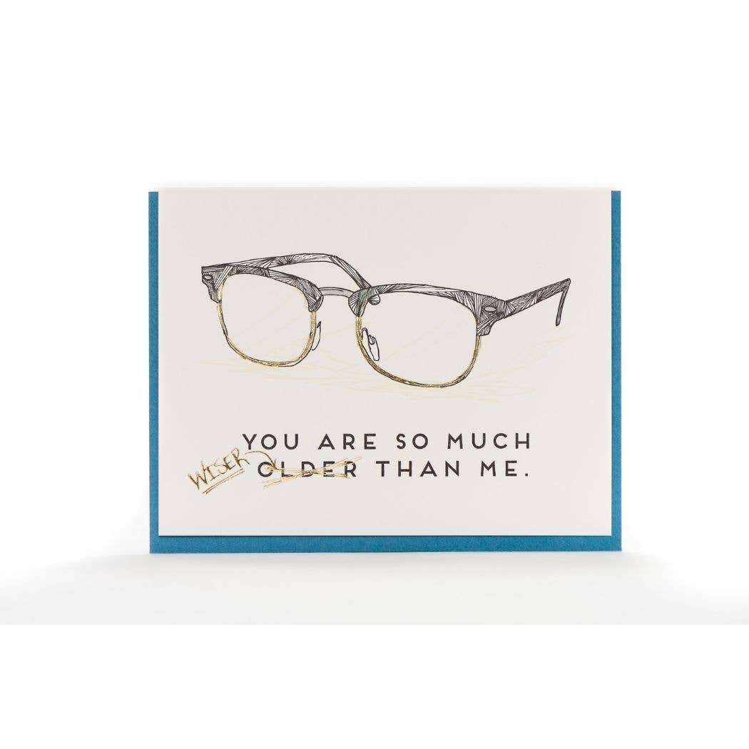Porchlight Press Letterpress - Older and Wiser Card