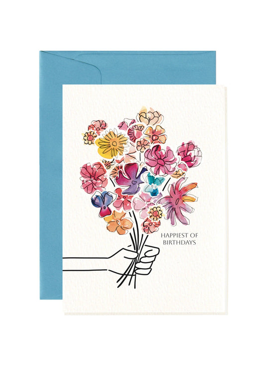 Harmony Hardin Greeting Cards - Floral Bouquet Birthday Card | Happiest of Birthdays
