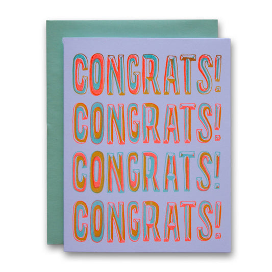 Congrats Congrats Marquee Letters - Greeting Card