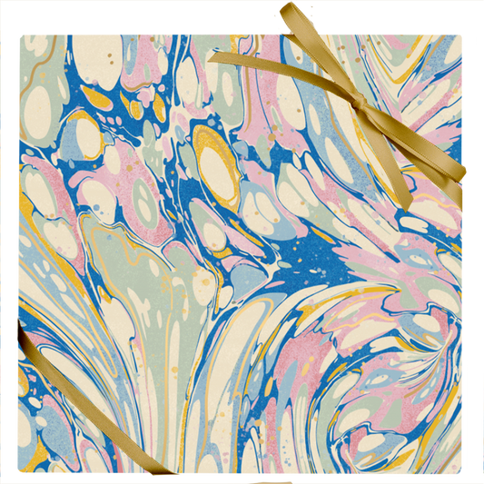Pink and Blue Marble - Stone Wrapping Paper Roll