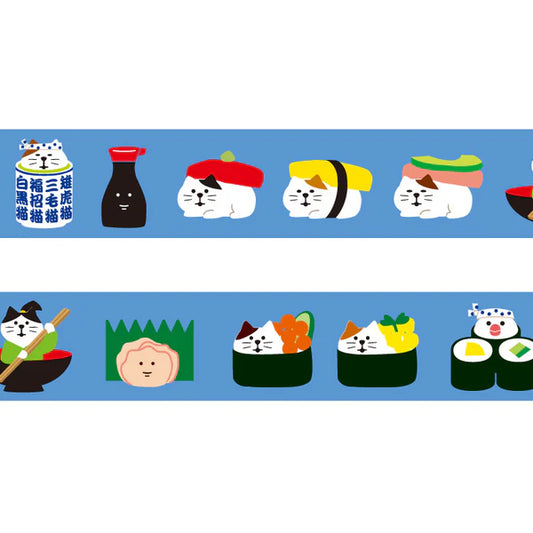 Papier Platz Washi Tape - Sushi Cat
