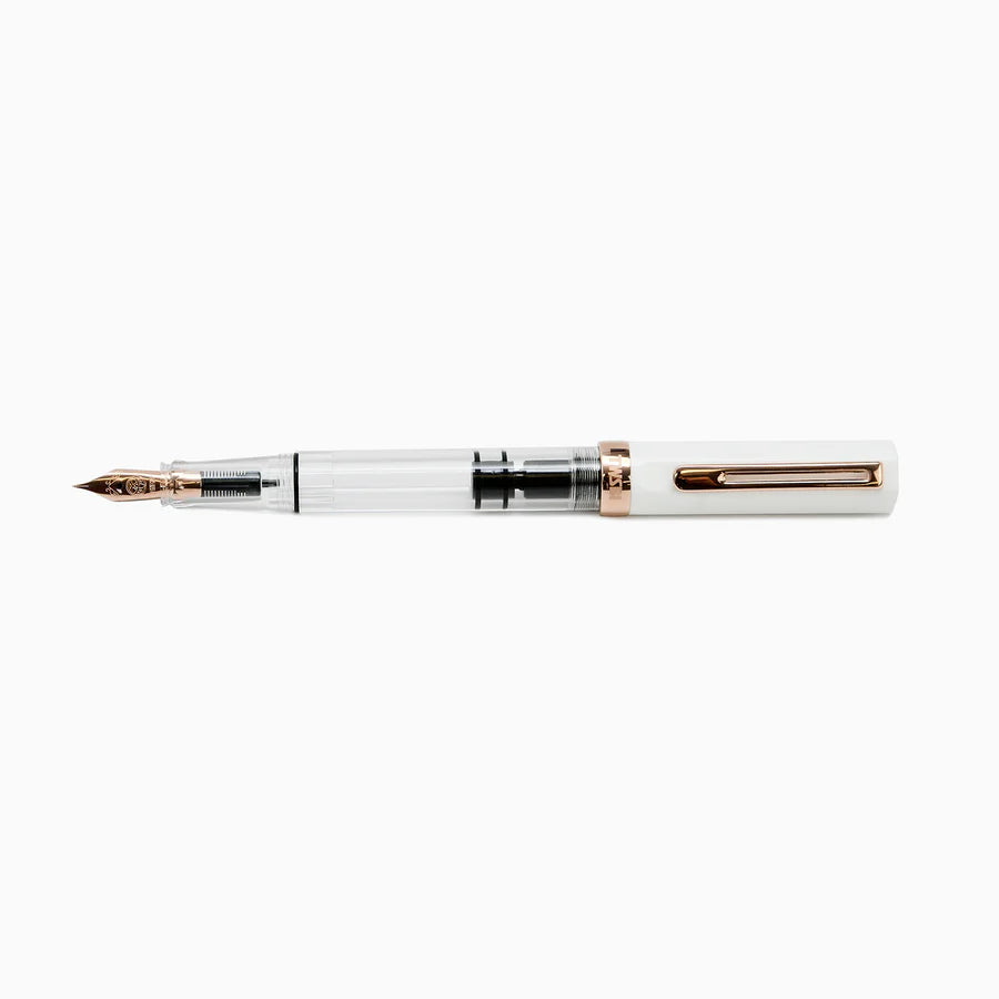 White - Rose Gold Nib - TWSBI Fountain Pen