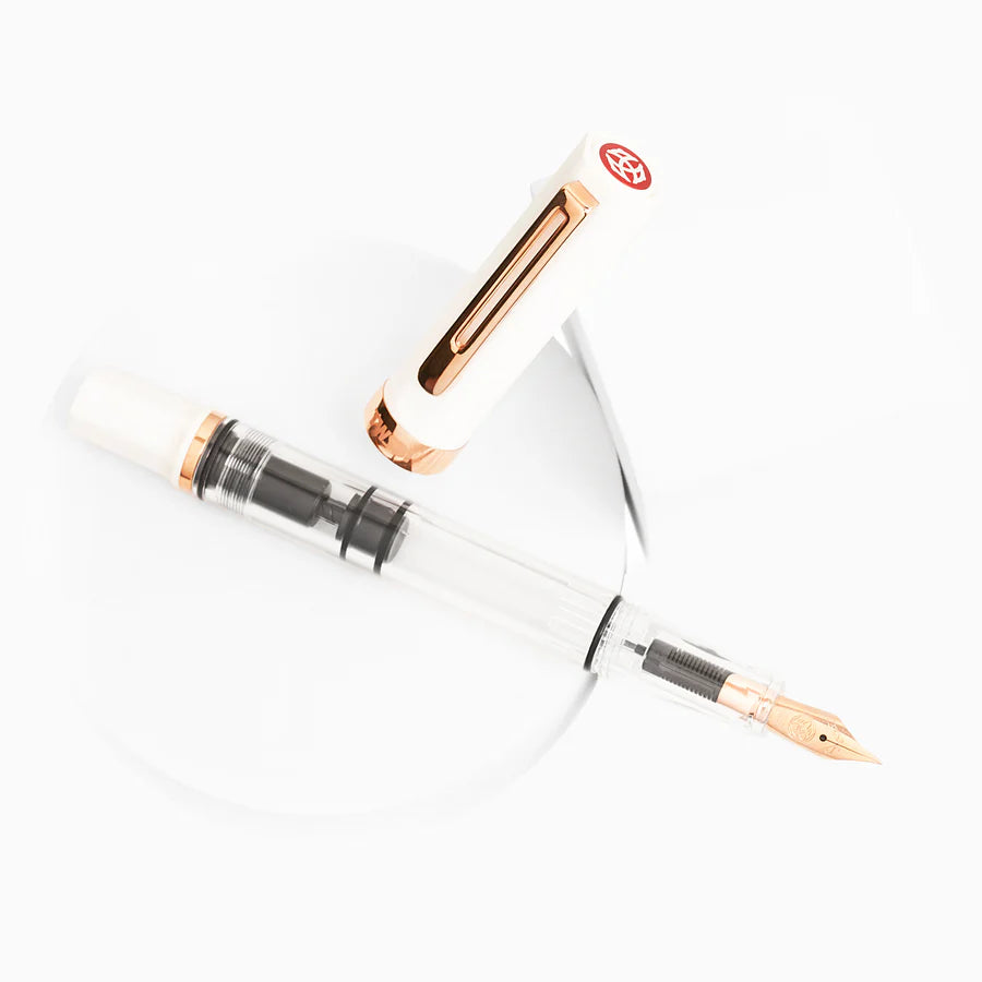 White - Rose Gold Nib - TWSBI Fountain Pen