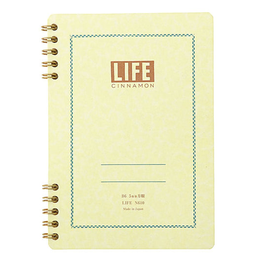 Cinnamon Ringed Notebook - B6 Grid