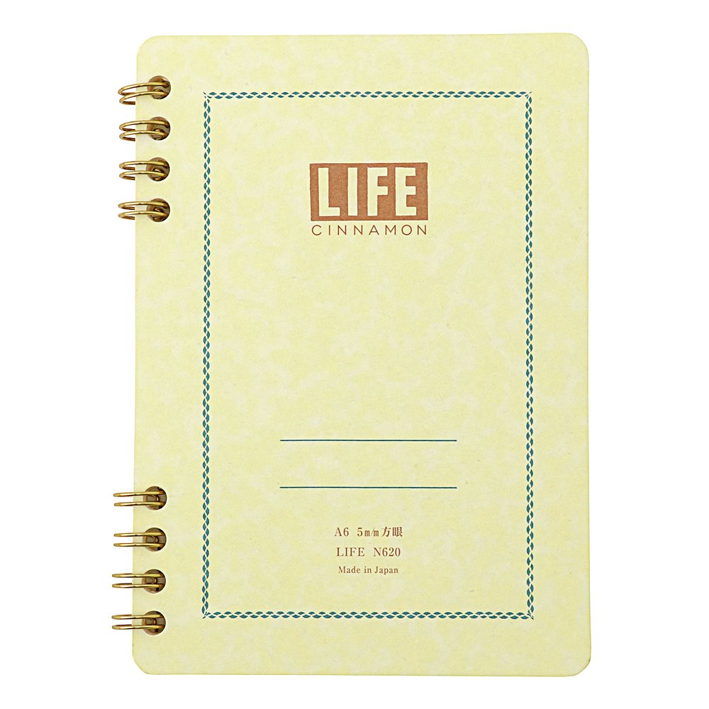 Cinnamon Ringed Notebook - A6 Grid