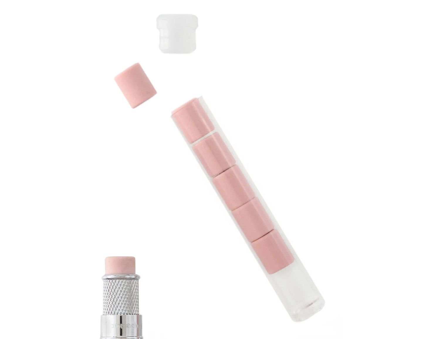 Pink Erasers - Set of 6 - Tornado Mechanical Pencil Refill