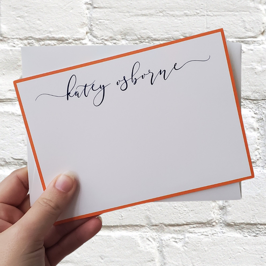 Cursive Raised Ink Personalized Stationery