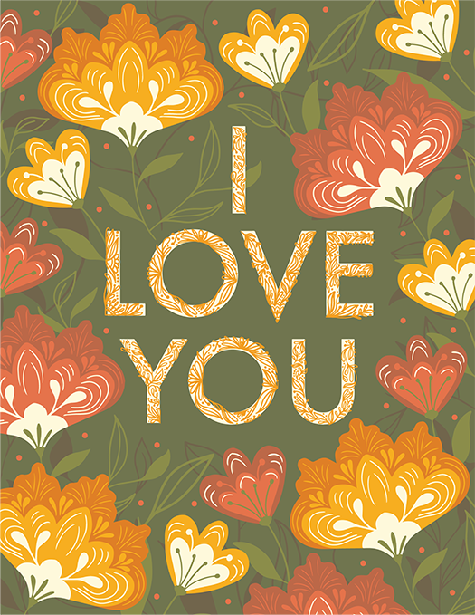Amicreative - Flower Love Greeting Card