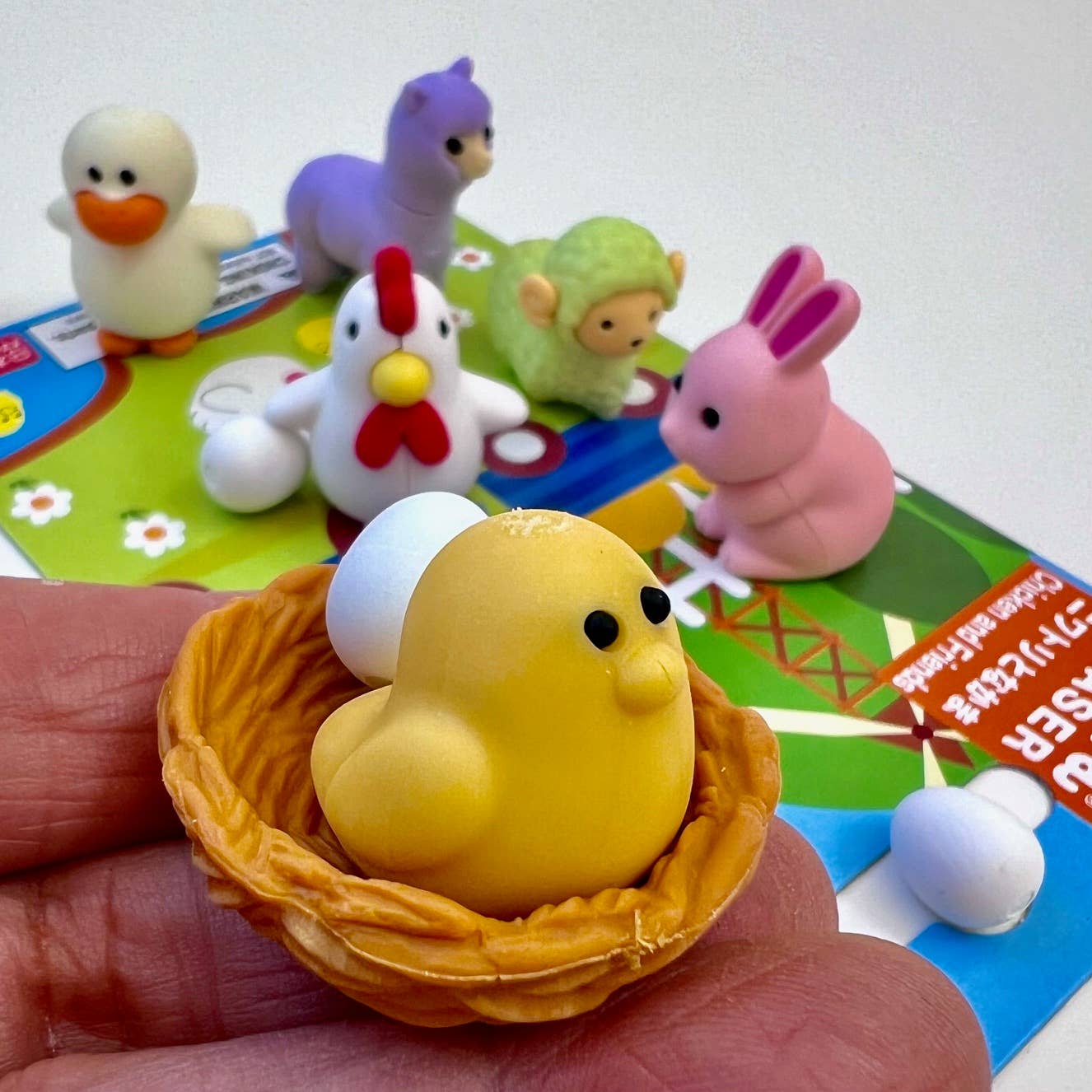 Chicken & Friends Eraser Set