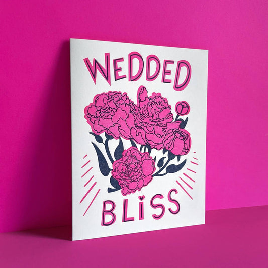 Pier Six Press - Wedded Bliss Peony - Letterpress Greeting Card