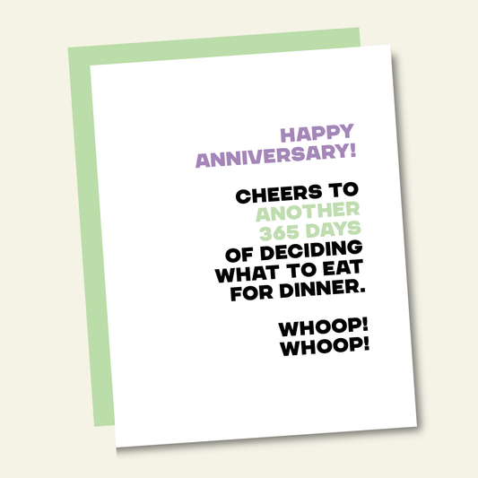 That’s So Andrew - 365 Days of Deciding What to Eat Funny Anniversary Card